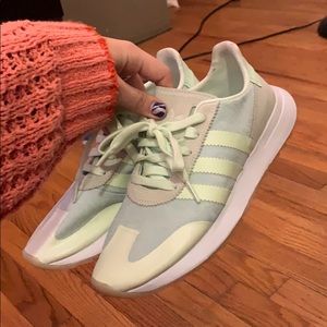 pastel green adidas sneakers